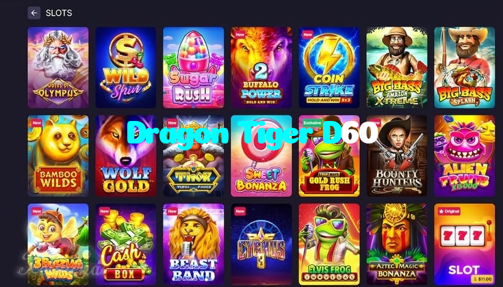 Dragon Tiger D60 casino presented on mobile device in Pakistan with slots and live games
